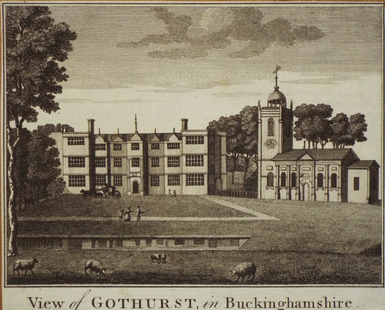Print - View of Gothurst, in Buckinghamshire.